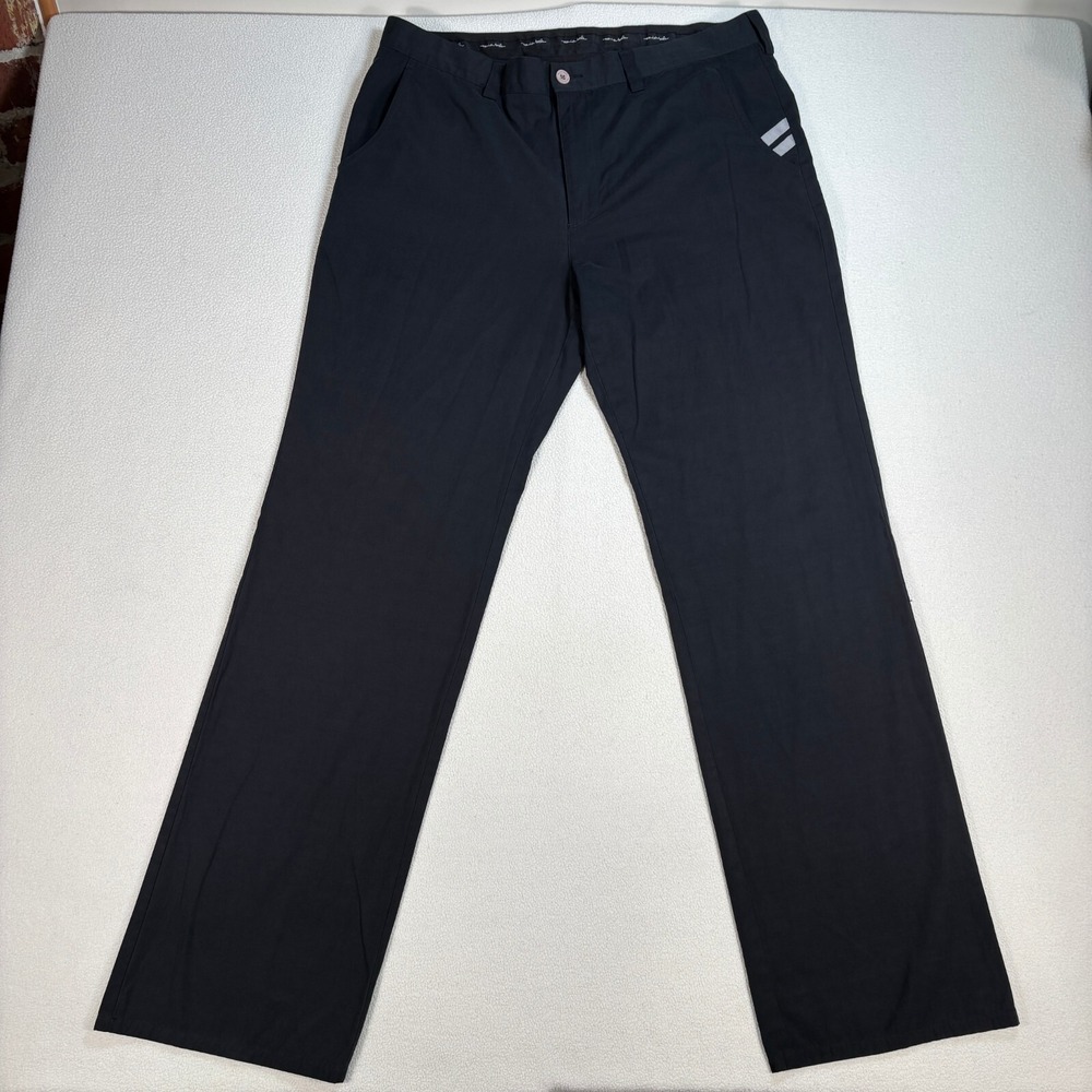 Travis Mathew Nooner Pants Men's 36x33 Black Straight Big M Logo‎ Golf